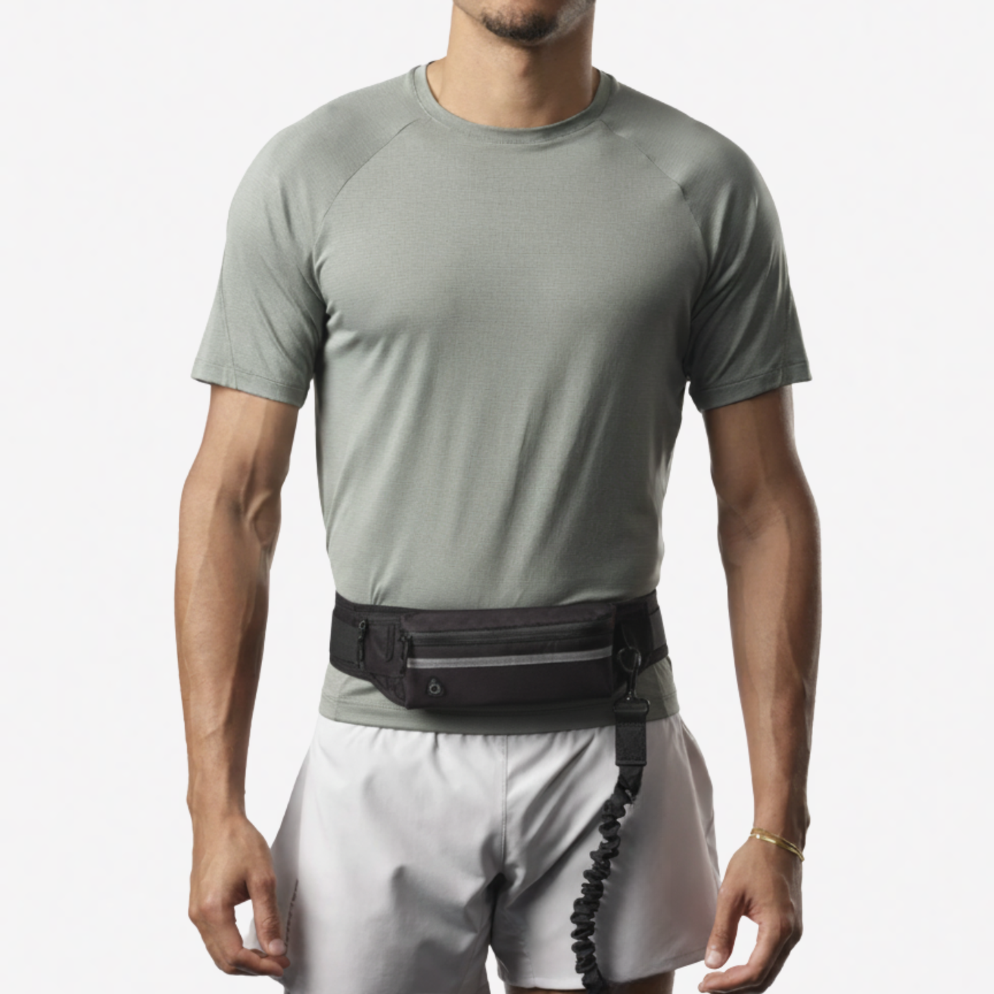 Laisse mains libres pour chien avec ceinture et pochette réfléchissante