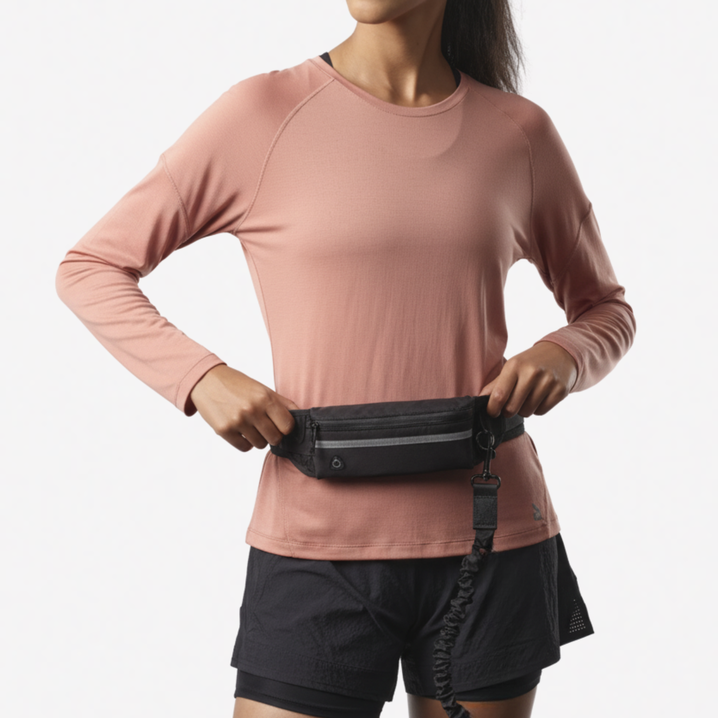 Laisse mains libres pour chien avec ceinture et pochette réfléchissante