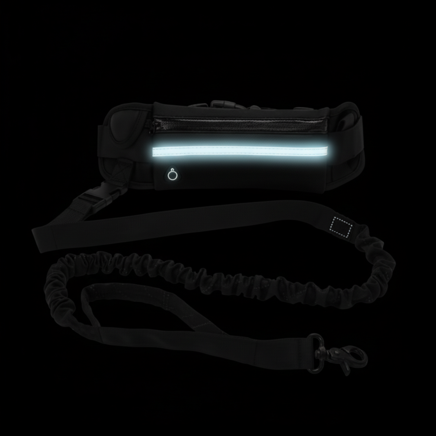 Laisse mains libres pour chien avec ceinture et pochette réfléchissante